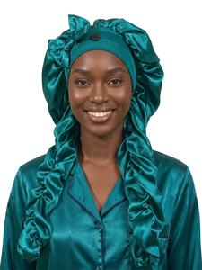 Heatless Curl Satin <b>Bonnet</b> for Sleeping, No Slip Sleep <b>Bonnet</b> with Long Curling Ribbons for Braids & Long Hair - Product Image 6