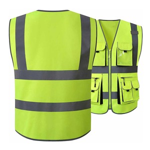 Nouveau gilet de sécurité en maille avec fermeture auto-agrippante, gilet de travail haute visibilité réfléchissant en jaune orange, logo personnalisé OEM, tissu - Product Image 2