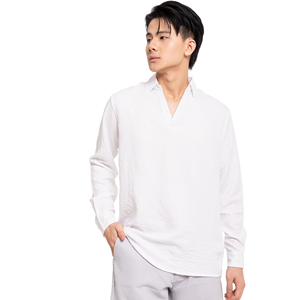 Wholesale Custom <b>Compression</b> Vintage Casual Men's Polyester/Cotton 220g Woven Full Sleeve Shirt Printed Quick Dry ODM <b>Spring</b> - Product Image 2