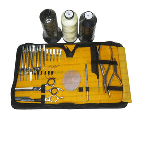 Hair Extension Tools Kit with Duckbill Clips Long Hair Sectioning Clips C-Shape Extension <b>Needles</b> Shears & <b>Beads</b> Crimping plier - Product Image 6
