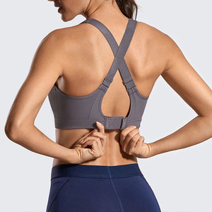 Custom Style Four-Way <b>Stretch</b> Breathable High Support Seamless Bow Crisscross Straps Scoop Neck Women's Sport <b>Bra</b> for Gym - Product Image 4