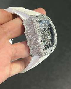 Montre-bracelet pour homme de haute qualité, diamant Moissanite VVS, affichage analogique automatique, entièrement sertie, style Hip Hop, passe le testeur de diamant - Product Image 4