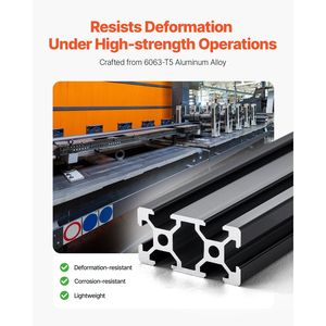 5 Pezzi Profilo in Alluminio Estruso ad Alta Resistenza 39.4 (1000mm) 2040 con Scanalatura a T, Guida Lineare Standard Europeo, Profilo in Alluminio Anodizzato - Product Image 3