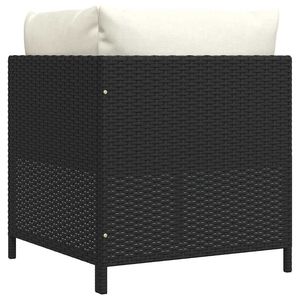 Sofá Esquinero de Jardín de Ratán PE Negro, Acero con Recubrimiento en Polvo y Tela de Poliéster, Muebles Elegantes para Exteriores - Product Image 6