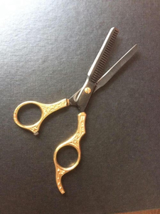 Tijeras de Peluquería con Mango Dorado, Hoja Recta, para Corte de Cabello, para Estilistas y Barberos - Product Image 6