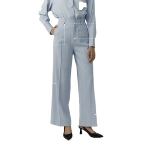 กางเกงยืดเข้ารูปเอวสูงสำหรับผู้หญิงชุดลำลองทางการพิมพ์ลายยาวแบบสุภาพกางเกงยืดเข้ารูปแบบทันสมัย - Product Image 1