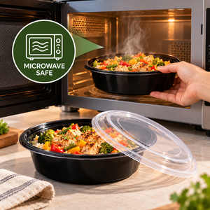 Contenedor de comida para llevar 100% libre de BPA, a prueba de fugas, de PP, con tapa transparente, para arroz, curry, ensaladas, para restaurantes, cocinas en la nube y entrega a domicilio. - Product Image 3
