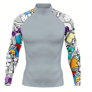 Maillots de compression unisexes à manches longues de haute qualité, anti-frottement, anti-UV, pour BJJ No-Gi Grappling, avec sublimation frontale personnalisée - Product Image 5
