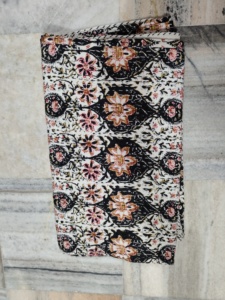 Handmade Kantha Quilt Reversible Cotton Blanket black fabric print Multi Color <b>Bedspread</b> Home Decor Gift for Her - Product Image 1