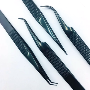 Pince à épiler pour cils en acier inoxydable de haute qualité, 45/90 degrés, antistatique, durable, outils d'extension de cils, vente en gros - Product Image 1