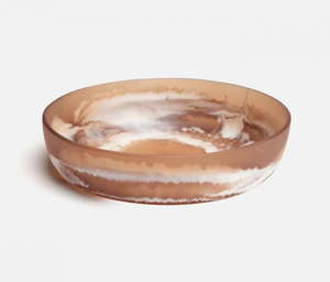 Unique Amber Swirl Artisan Polished Poured Resin Eco-Friendly Display Bowl Luxury Decorative Centerpiece Modern Living Room - Product Image 3