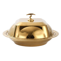 Cúpula Redonda de Acero Inoxidable Estilo Mid-Century, Campana Metálica para Cubrir Alimentos, para Mesa de Cocina, Servicio de Catering, Plato con Tapa