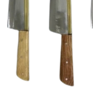 Ensemble de 3 couteaux de cuisine haut de gamme, lames en acier argenté, 6, 8 et 10 pouces, manches en bois naturel brun, ensemble professionnel pour chef, pour couper la viande - Product Image 3
