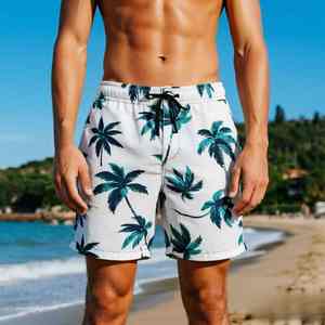 Shorts de plage imprimés pour hommes, extensibles, séchage rapide, tissu polyester et élasthanne, en stock, shorts de sport, fitness, skate, surf - Product Image 6