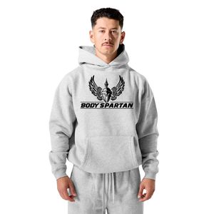 Sweat-shirt à capuche gris chiné pour homme, en molleton épais, à manches longues, décontracté, athlétique, streetwear, entraînement, vêtements de sport - Product Image 1