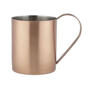 Modern Wabi Sabi Copper Mug Sleek Matte Metal <b>Drinkware</b> Luxury Metallic Seamless Cocktail Tumbler Slim Loop Handle Vessel - Product Image 1