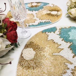 Set de table perlé fait main, de luxe, par Creative Art Zone - Product Image 3