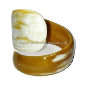 Acoplamiento de borde quemado LavaHorn | Conector de tubo de cuerno de búfalo carbonizado con textura degradada natural | Exportación artesanal exclusiva - Product Image 4