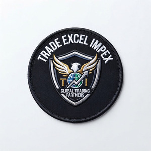 Écusson circulaire brodé léger en toile Trade Excel Impex, thermocollant, avec logo des partenaires commerciaux mondiaux - Product Image 2