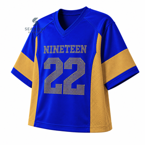 Maillot de football pour femmes de la sororité Sigma Gamma Rho, col en V, manches courtes, panneaux en mesh, évacuation de l'humidité, maillot de performance pour équipe - Product Image 2