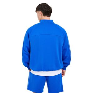 Sweat-shirt oversize pour homme à demi-zip, coupe ample, col montant, manches longues, style athlétique décontracté avec bande contrastante - Product Image 2