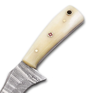 Cuchillo de Caza/Desollador Personalizable OEM de Acero Inoxidable con Mango de Madera Pakka y Funda de Cuero, Hecho a Mano, Marca ZA DAMASCUS MAKERS - Product Image 2