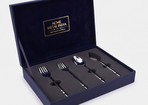 Juego de cubiertos de acero inoxidable de lujo con mango de punta de bala y acabado pulido a espejo, perfecto para cenas en casa y eventos de boda. - Product Image 4