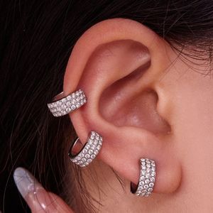 ต่างหูหนีบแบบหนา สแตนเลส ไม่ต้องเจาะหู ประดับคริสตัลเซอร์โคเนีย - Product Image 3