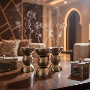 Moderno Quemador de Incienso Metálico, Quemador de Incienso Árabe, Soporte para Oud Bakhoor, Decoración para el Hogar, Fragancia, Regalo para Ramadán, Eid, Majlis - Product Image 4