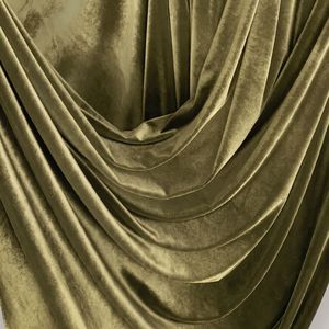 Fashionable Light Mehandi Velvet 100% Polyester Woven Fabric Solid Color Brushed Sueded Finish Mens Formal Wedding Wear - Product Image 3
