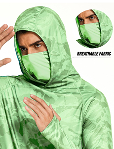 Sudaderas con capucha para pescar para hombre, ropa ligera y transpirable para exteriores, ropa cómoda de manga larga para pescar, para viajes de pesca - Product Image 6