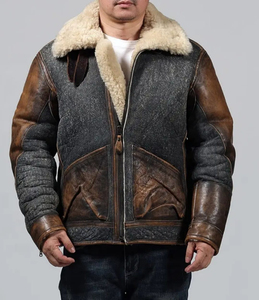 Blue Color New Design Spring/<b>Summer</b> Genuine Cowhide Leather Zipper Closure Eco-Friendly Plus Size Bomber <b>Jacket</b> - Product Image 3