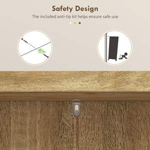 Armario de Cocina de Ratán Natural de 41 Pulgadas con Estante Ajustable de 5 Niveles y 12 Especieros, Despensa para Alimentos D0100XUTKHG - Product Image 6