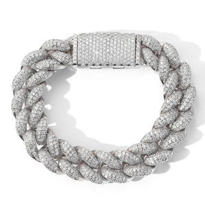 925 Sterling Silver <b>Iced</b> <b>Out</b> Hip Hop <b>Chain</b> Necklace with Lab Diamond Look Stones for Daily Wear and Party Available for Sale - Product Image 6