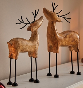 Décoration de renne en bois artisanale, style traditionnel, ornement de Noël - Product Image 6