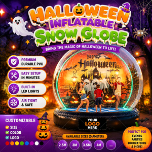Globo de Nieve Inflable <span class=keywords><strong>Gigante</strong></span> de Tamaño Humano para Navidad/Halloween, <span class=keywords><strong>Esfera</strong></span> <span class=keywords><strong>Transparente</strong></span> Inflable para Fotomatón y Decoración - Product Image 2