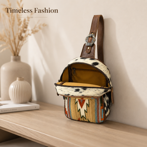 Southwestern Tribal Boho Sling <b>Backpack</b> for Women Western Crossbody Shoulder <b>Bag</b> Handmade Leather Travel Casual Everyday Fashion - Product Image 3