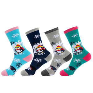 B2B Wholesale Custom Logo Winter Holiday Socks Funny Penguin <b>Pattern</b> Unisex Crew Socks Manufacturer - Product Image 1