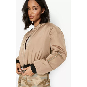 <b>Star</b> Crystal Enterprises Outdoor Winter Women's Cropped Bomber <b>Jacket</b> Windproof Casual Style Autumn Women Bomber <b>Jacket</b> - Product Image 1