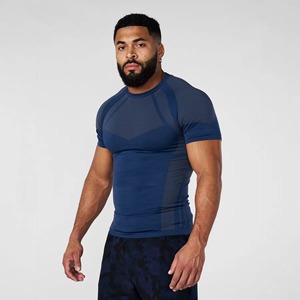 Custom Gym Training Compression Shirt Manufacturer Athletic Performance Apparel Premium <b>Polyester</b> Spandex Screen Print - Product Image 2