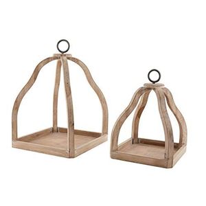 Lanterne en bois rustique faite à la main, luminaire décoratif suspendu pour patio, allée, balcon, mariage, fête, restaurant, hôtel - Product Image 2