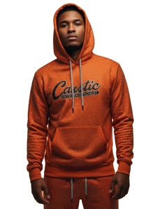 Sweat à capuche personnalisé avec strass pour homme, 500 g/m², en molleton bouclette épais, délavé à l'acide, style streetwear, logo OEM, unisexe - Product Image 1