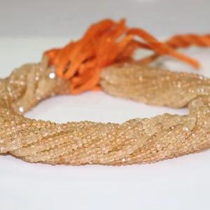 Cuentas de Rondelle facetadas de citrino natural 3,5-4mm 13 pulgadas hebra Color oscuro profundo para la fabricación de joyas - Product Image 1