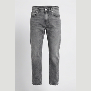 Jean en denim coupe droite délavé foncé pour homme, taille haute, coupe classique, en coton, style décontracté, pantalon d'automne - Product Image 3