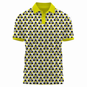 เสื้อโปโลกอล์ฟผู้ชายคุณภาพสูง ผ้าโพลีเอสเตอร์ พิมพ์ลายเรียบ ป้องกันรอยยับ รับผลิตแบบ ODM - Product Image 1