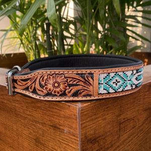 Collier de chien en cuir usiné à la main Western Crâne Colliers pour animaux de compagnie usinés à la main Produit en gros Collier souple et durable - Product Image 2