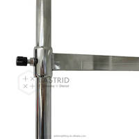 Support d'affichage moderne à 3 couches pour extensions de cheveux en acier et chrome pour perruque, support de rail mobile pour présentoir à cheveux, carton emballé