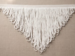 Elegant White Polyester Loop Fringe <b>Trim</b> for <b>Curtains</b>, Fashion and Home Furnishing - Product Image 3