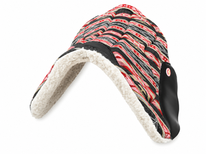 Premium All-Purpose Leather Saddle Pad <b>Red</b> Black Patterned Fur Lining Cotton Shell for Riding - Product Image 2