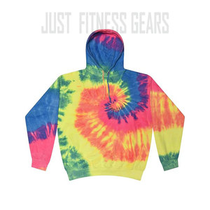 Sweat-shirt à capuche unisexe tie-dye, coupe régulière, oversize, décontracté, tricoté, été, motif multicolore - Product Image 1